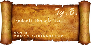 Tyukodi Borbála névjegykártya